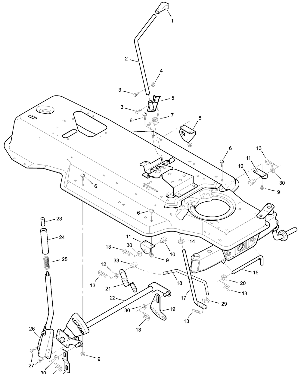 Mower Housing Suspension Diagram and Parts List for 387000X00A 2003 Briggs and Stratton Lawn Tractor